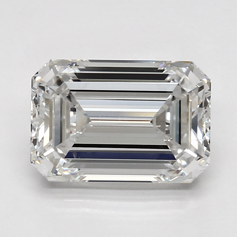 3.46 Carat Emerald Lab Diamond with  Cut Diamond in 14KT  view 1
