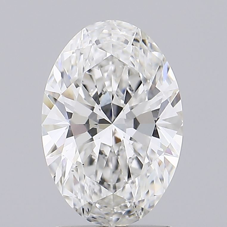 2.01 Carat Oval Lab Diamond with  Cut Diamond in 14KT  view 1
