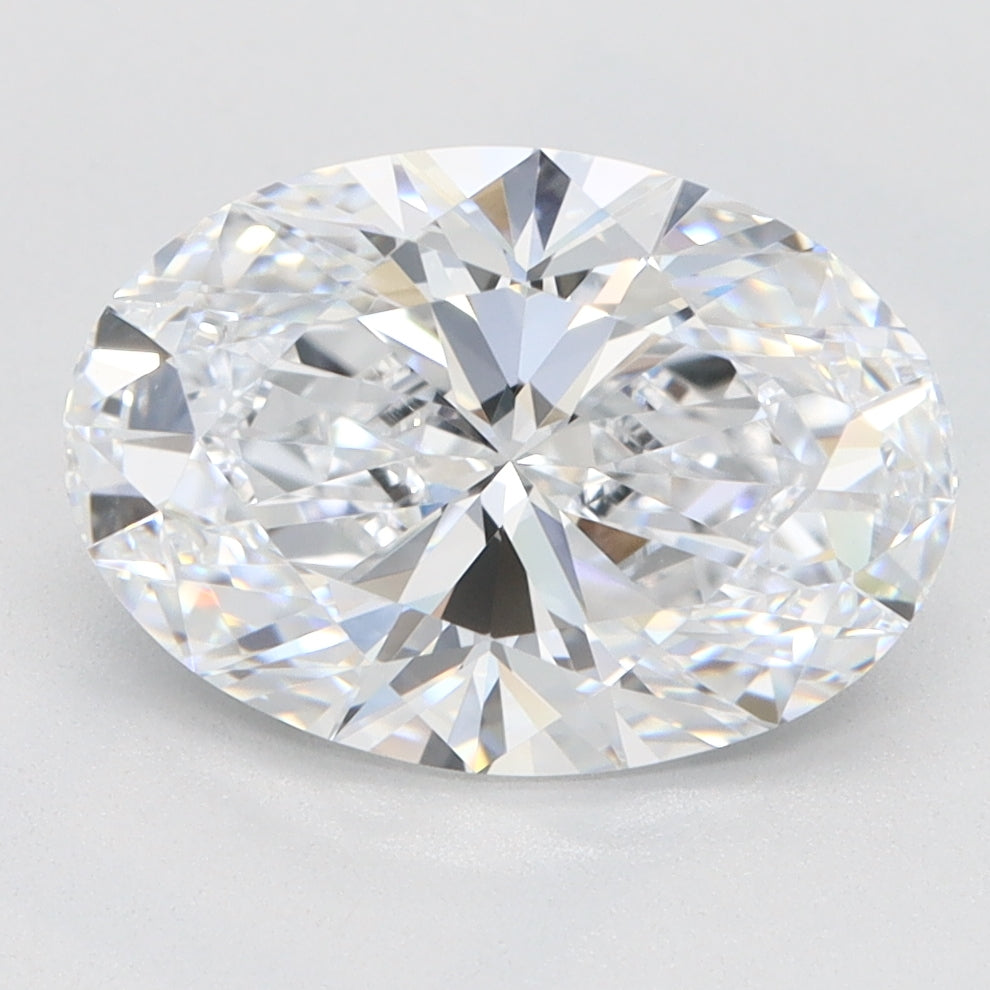 2.35 Carat Oval Lab Diamond with  Cut Diamond in 14KT  view 1
