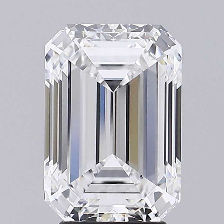 4.03 Carat Emerald Lab Diamond with  Cut Diamond in 14KT  view 1
