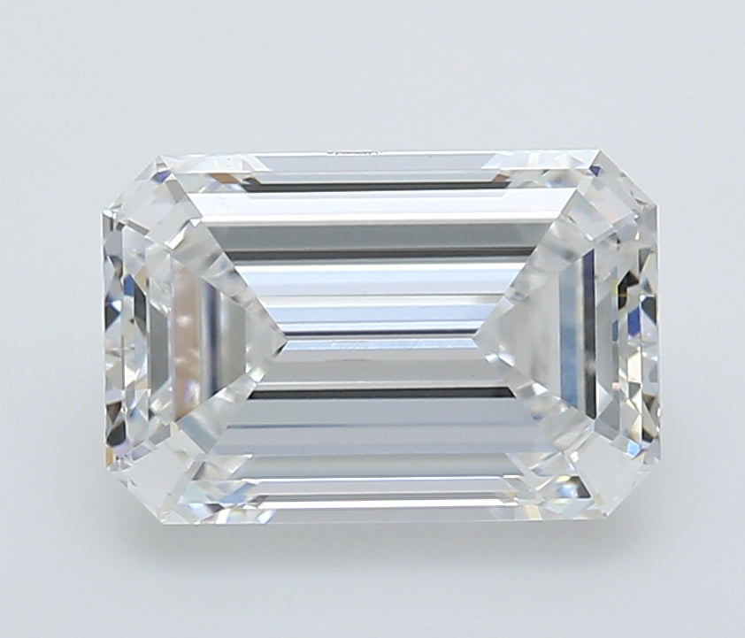 3.07 Carat Emerald Lab Diamond with  Cut Diamond in 14KT  view 1
