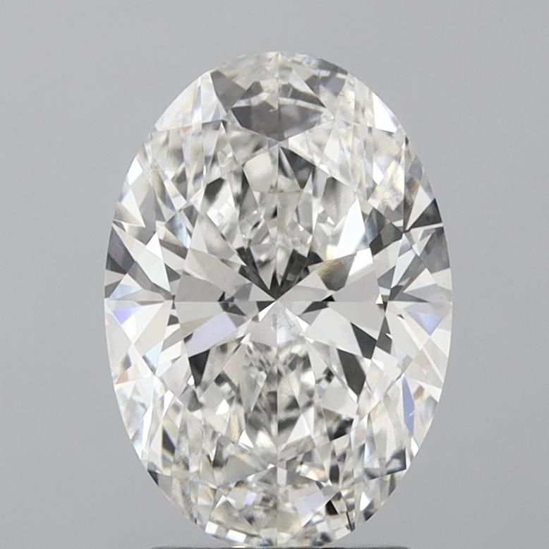 3.39 Carat Oval Lab Diamond with  Cut Diamond in 14KT  view 1
