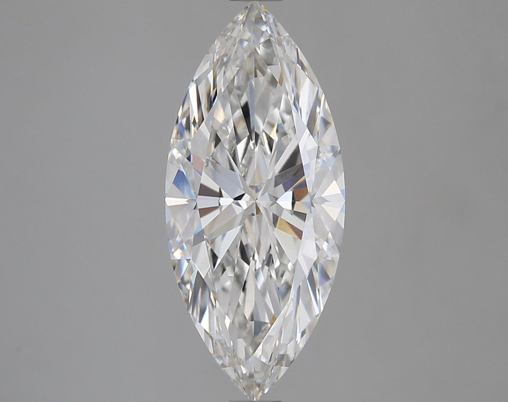 2.63 Carat Marquise Lab Diamond with  Cut Diamond in 14KT  view 1

