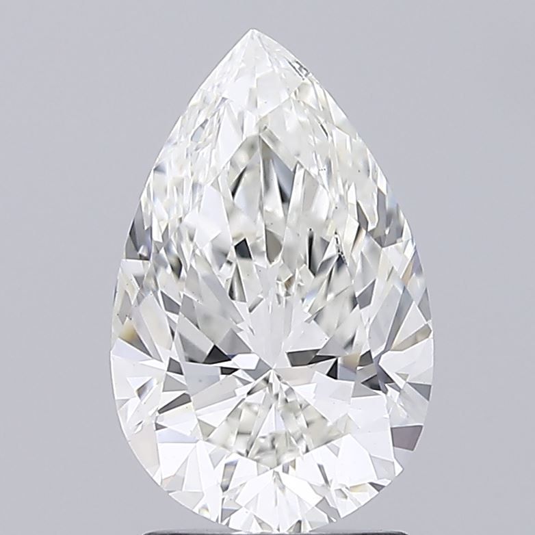 2.35 Carat Pear Lab Diamond with  Cut Diamond in 14KT  view 1
