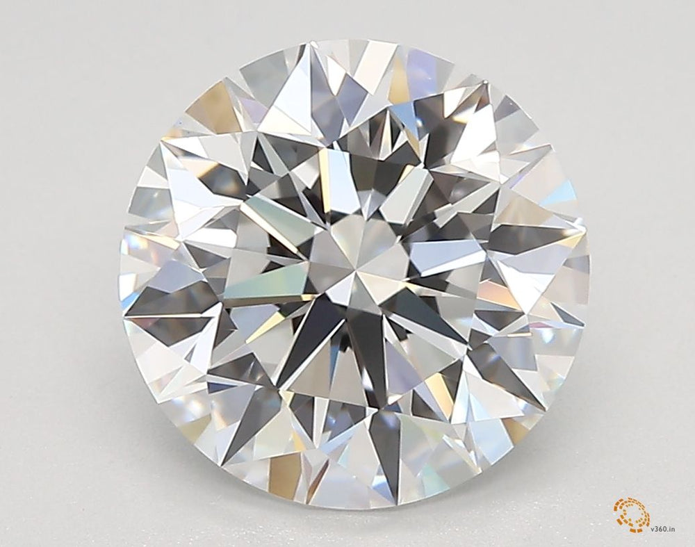 3.57 Carat Round Lab Diamond with  Cut Diamond in 14KT  view 1
