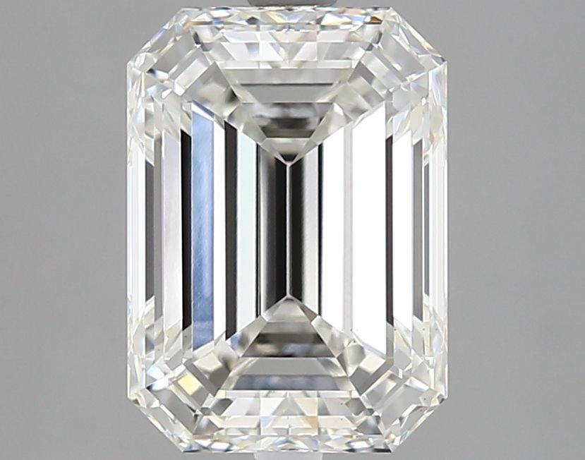 3.03 Carat Emerald Lab Diamond with  Cut Diamond in 14KT  view 1
