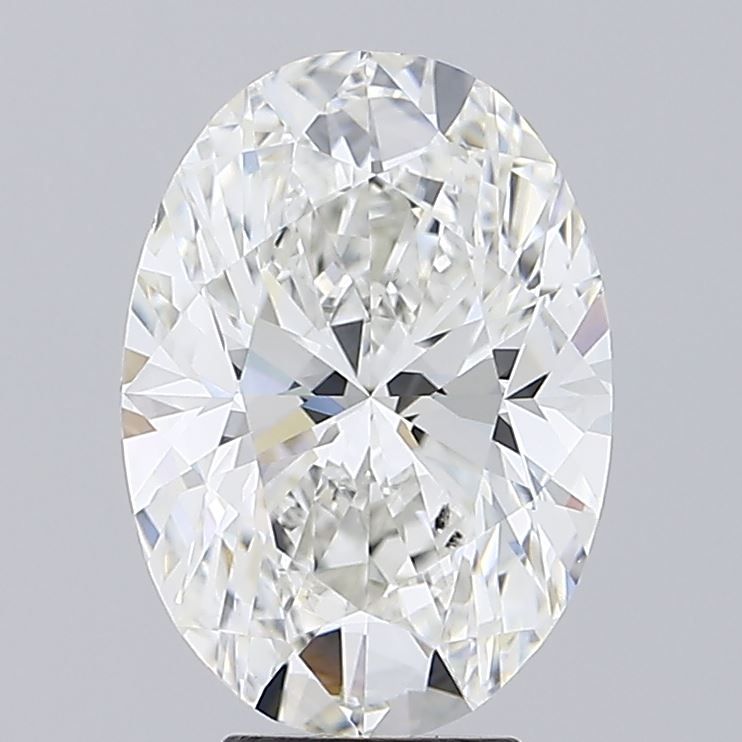 5.47 Carat Oval Lab Diamond with  Cut Diamond in 14KT  view 1
