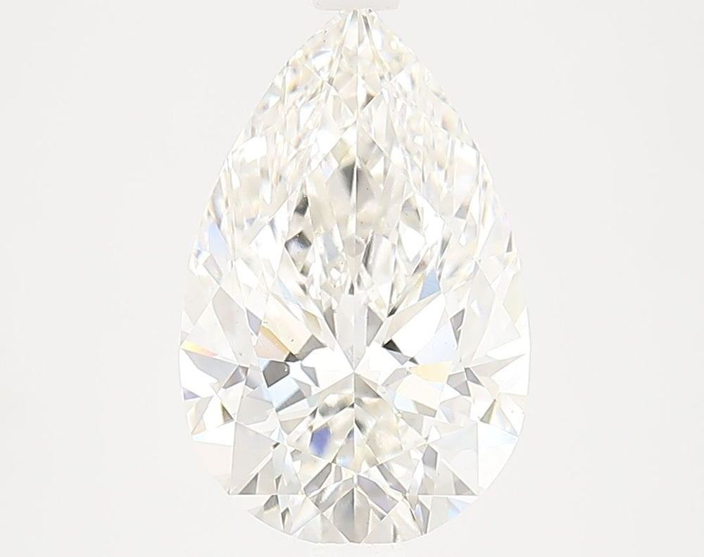 2.87 Carat Pear Lab Diamond with  Cut Diamond in 14KT  view 1
