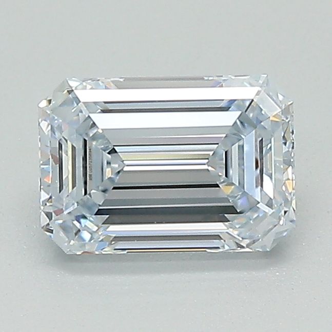 1.01 Carat Emerald Lab Diamond with  Cut Diamond in 14KT  view 1
