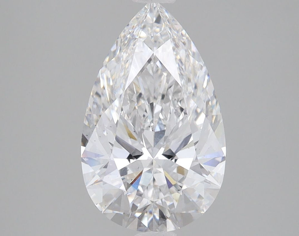 2.09 Carat Pear Lab Diamond with  Cut Diamond in 14KT  view 1
