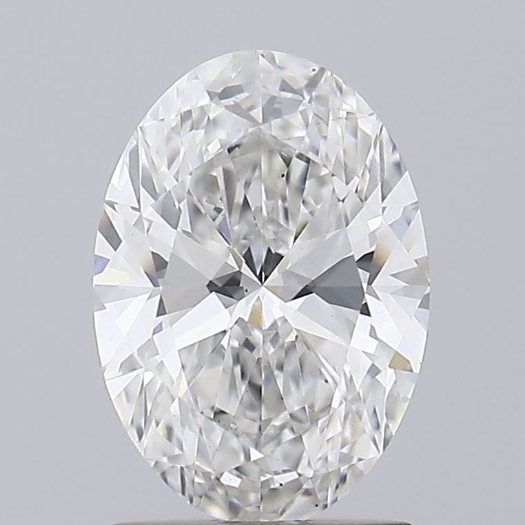1.57 Carat Oval Lab Diamond with  Cut Diamond in 14KT  view 1
