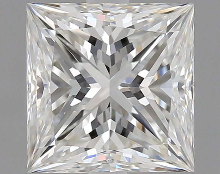 1.84 Carat Princess Lab Diamond with  Cut Diamond in 14KT  view 1
