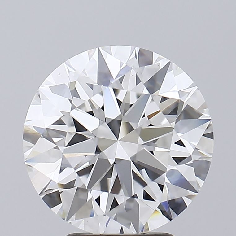 4.04 Carat Round lab Diamond with  Cut Diamond in 14KT  view 1
