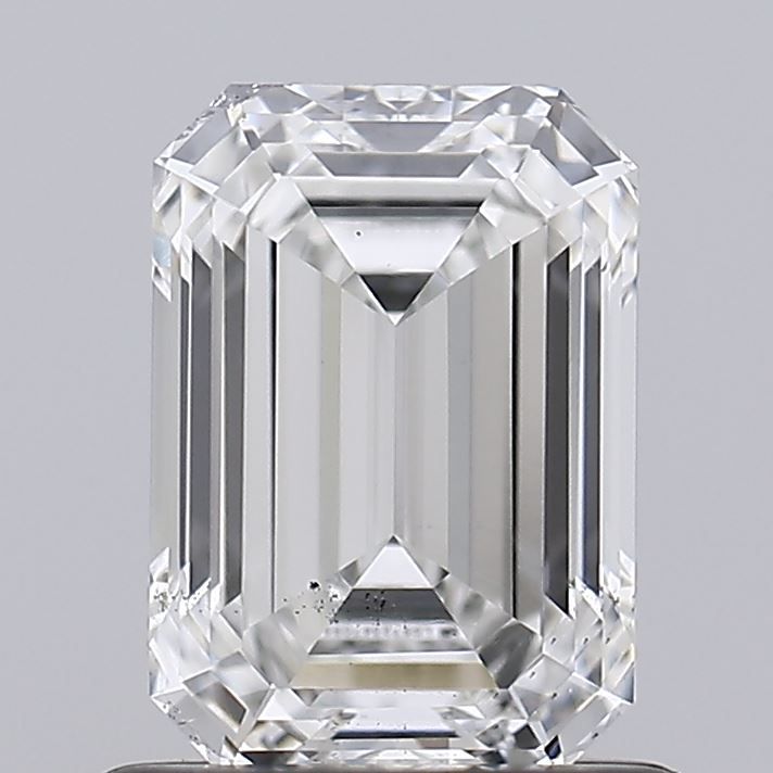 1.02 Carat Emerald Lab Diamond with  Cut Diamond in 14KT  view 1
