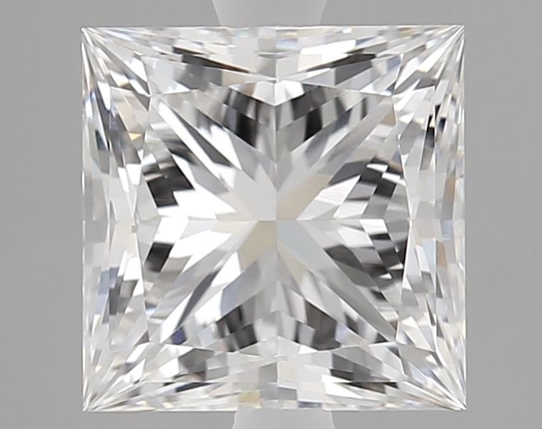 2.84 Carat Princess Lab Diamond with  Cut Diamond in 14KT  view 1
