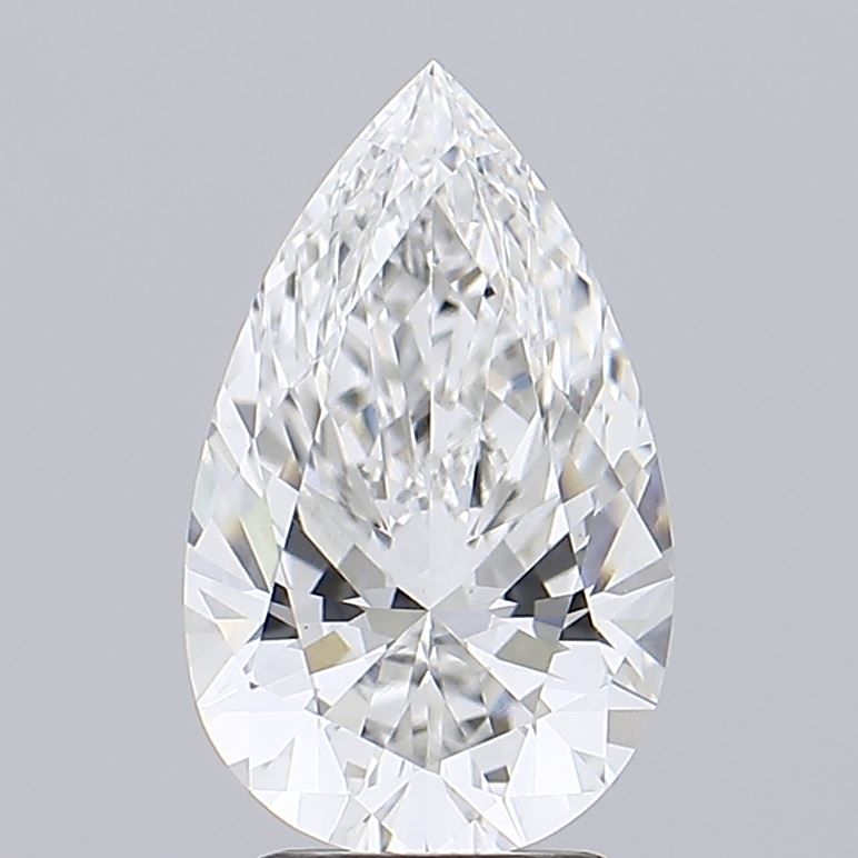 2.82 Carat Pear Lab Diamond with  Cut Diamond in 14KT  view 1

