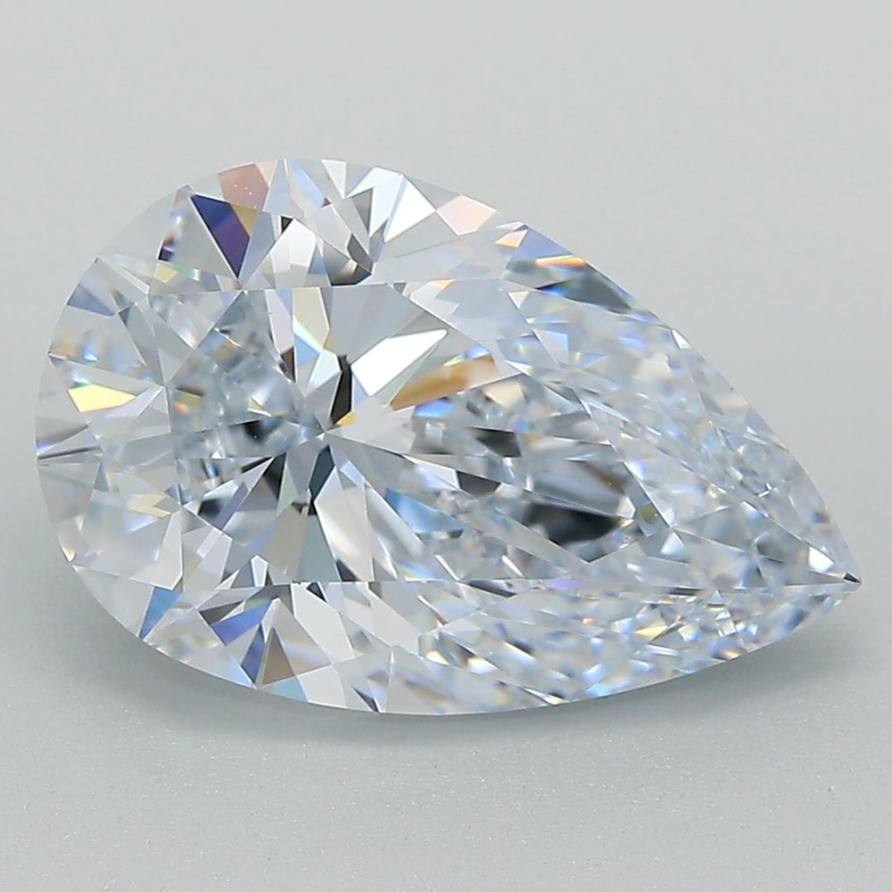 4.02 Carat Pear Lab Diamond with  Cut Diamond in 14KT  view 1
