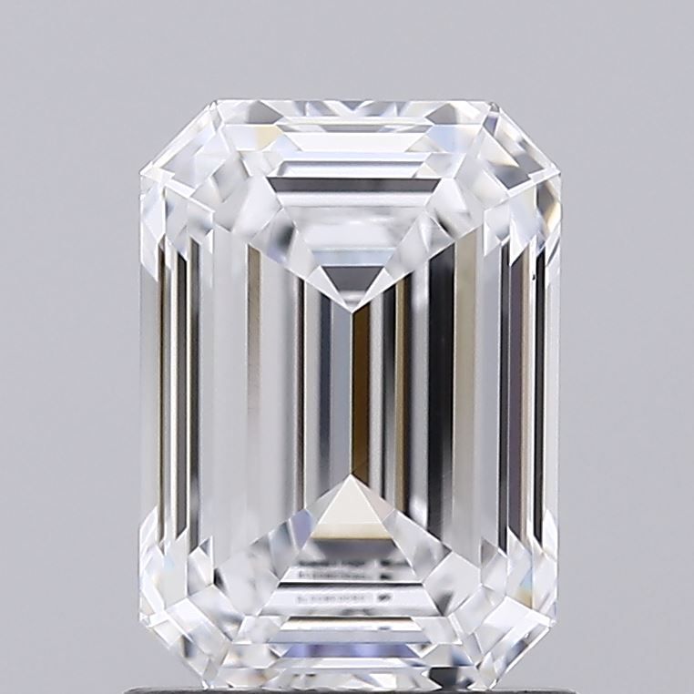1.46 Carat Emerald Lab Diamond with  Cut Diamond in 14KT  view 1
