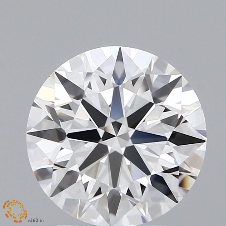 2.58 Carat Round Lab Diamond with  Cut Diamond in 14KT  view 1
