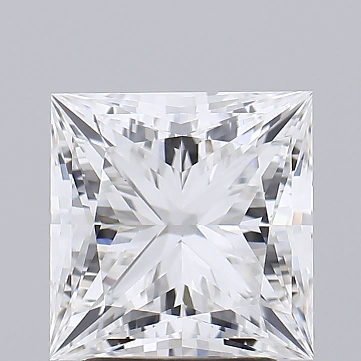 3.02 Carat Princess Lab Diamond with  Cut Diamond in 14KT  view 1
