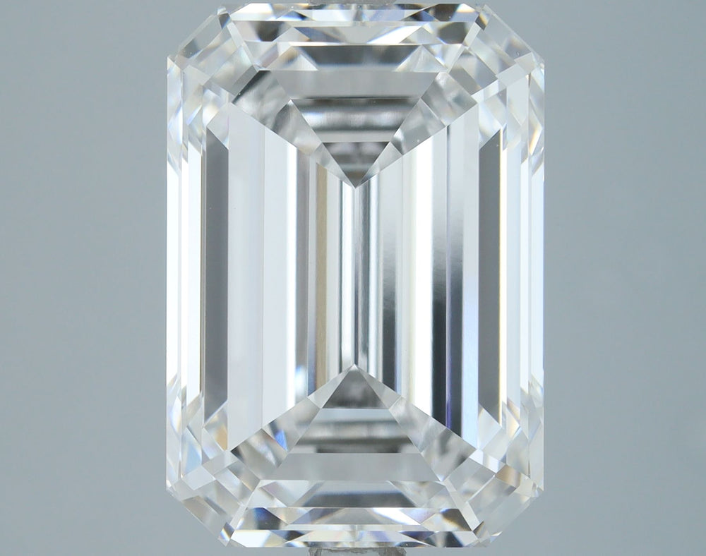 5.1 Carat Emerald Lab Diamond with  Cut Diamond in 14KT  view 1
