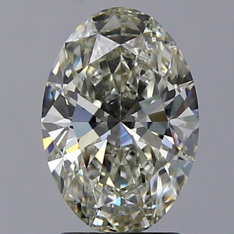 2.03 Carat Oval Natural Diamond with  Cut Diamond in 14KT  view 1
