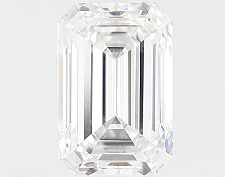 1.0 Carat Emerald Lab Diamond with  Cut Diamond in 14KT  view 1
