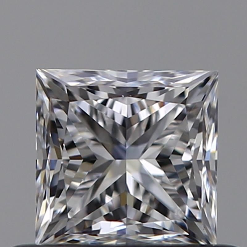0.5 Carat Princess Natural Diamond with  Cut Diamond in 14KT  view 1
