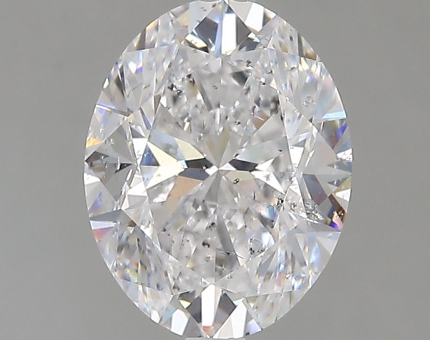 2.01 Carat Oval natural Diamond with  Cut Diamond in 14KT  view 1
