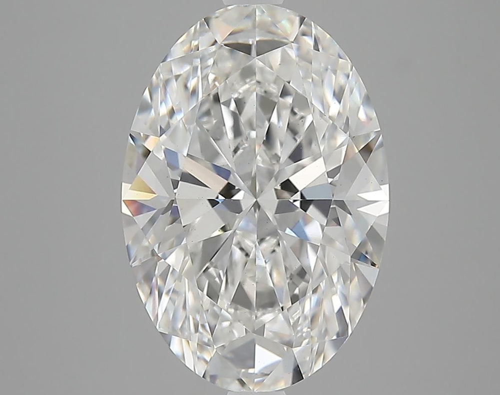 4.37 Carat Oval Lab Diamond with  Cut Diamond in 14KT  view 1
