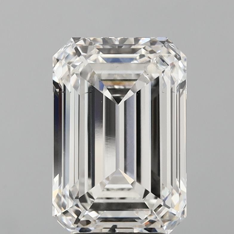 4.02 Carat Emerald Lab Diamond with  Cut Diamond in 14KT  view 1
