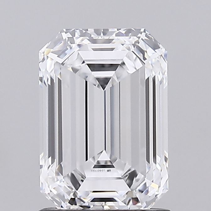 1.51 Carat Emerald Lab Diamond with  Cut Diamond in 14KT  view 1
