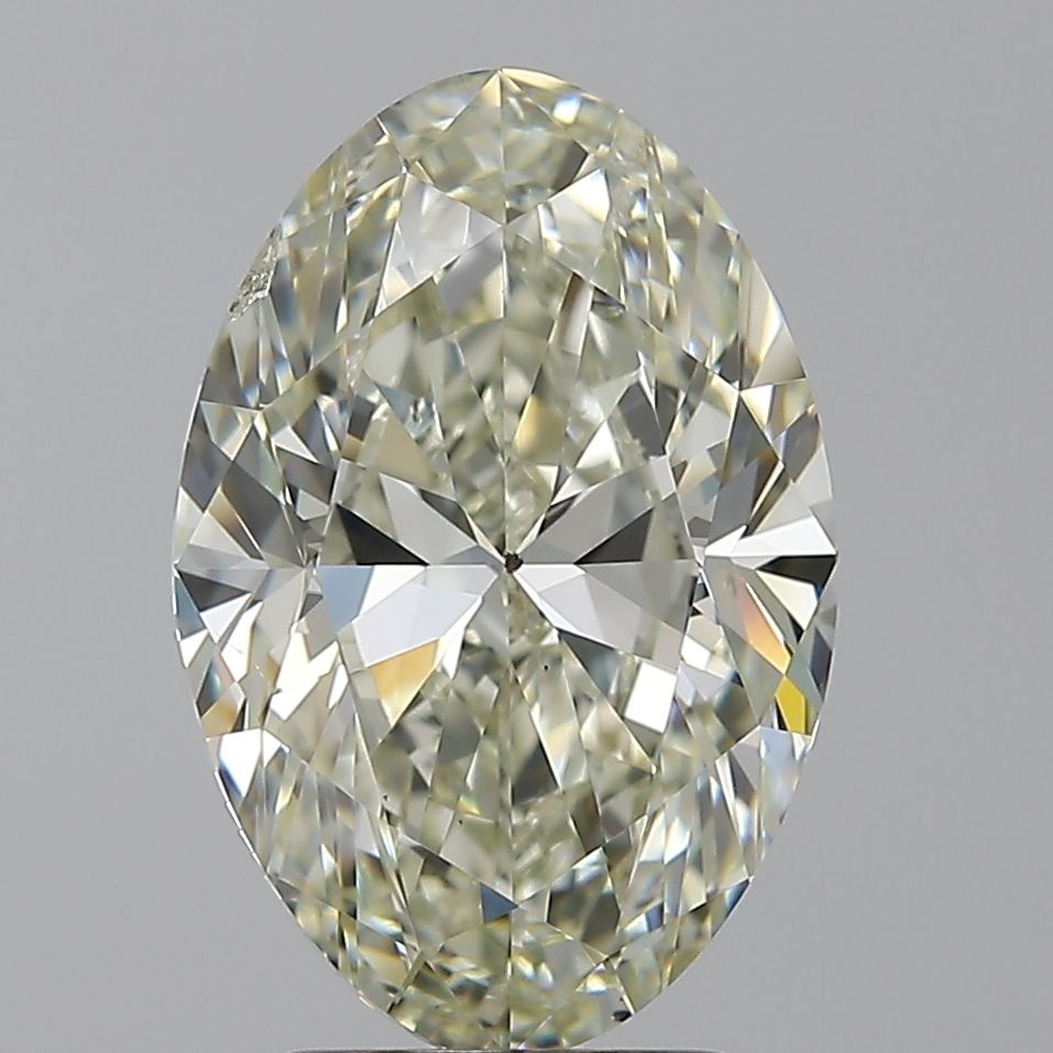 3.5 Carat Oval Natural Diamond with  Cut Diamond in 14KT  view 1
