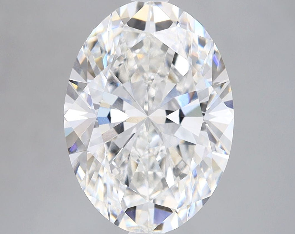 3.22 Carat Oval Lab Diamond with  Cut Diamond in 14KT  view 1
