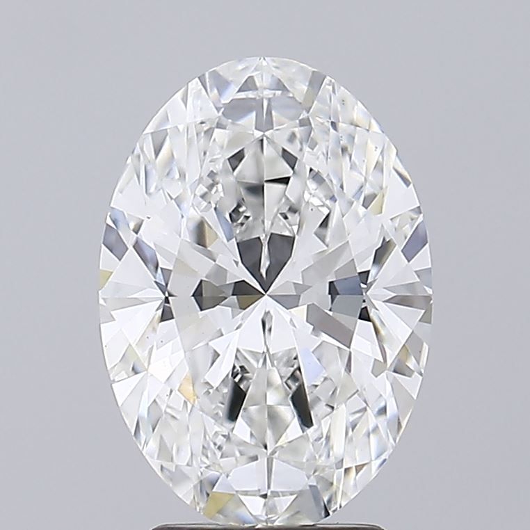 3.22 Carat Oval Lab Diamond with  Cut Diamond in 14KT  view 1
