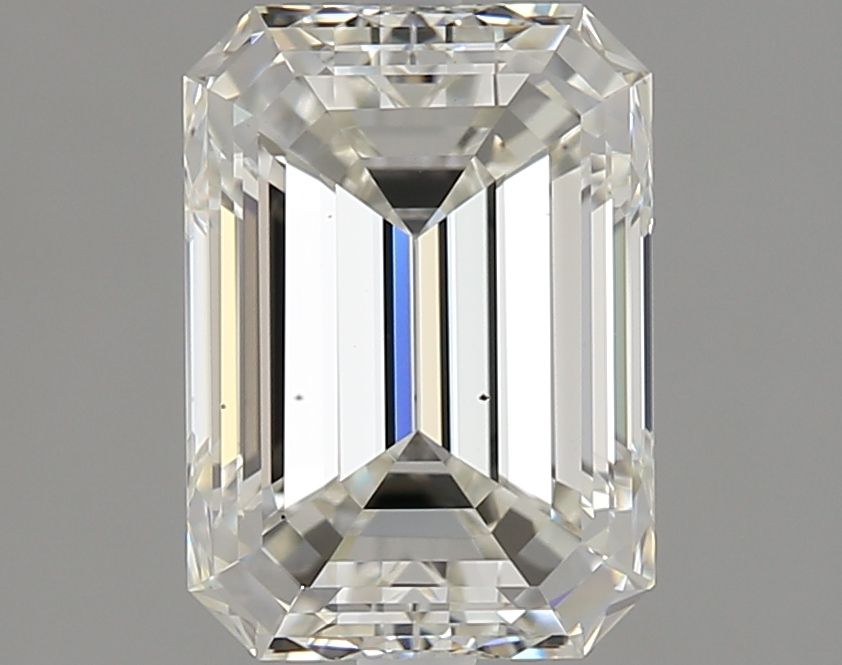 2.0 Carat Emerald Lab Diamond with  Cut Diamond in 14KT  view 1

