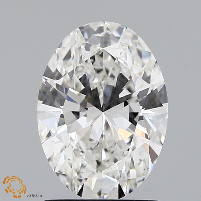 1.56 Carat Oval Lab Diamond with  Cut Diamond in 14KT  view 1
