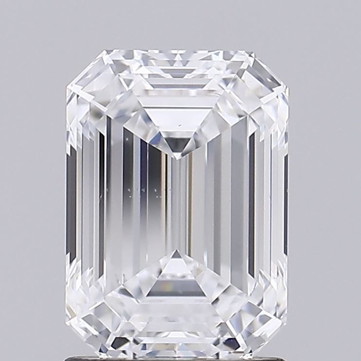 1.81 Carat Emerald Lab Diamond with  Cut Diamond in 14KT  view 1

