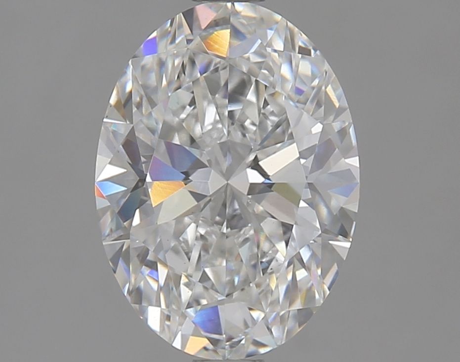 2.38 Carat Oval Lab Diamond with  Cut Diamond in 14KT  view 1
