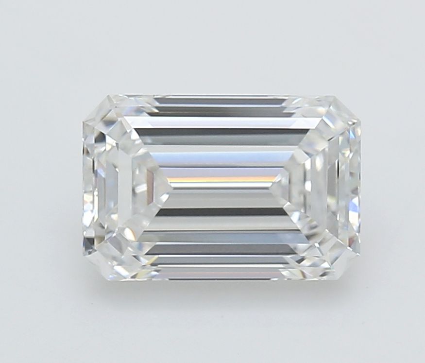 2.53 Carat Emerald Lab Diamond with  Cut Diamond in 14KT  view 1
