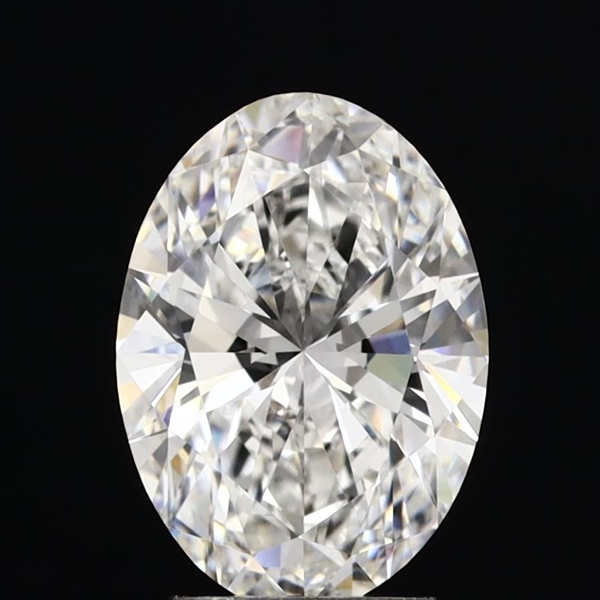 3.04 Carat Oval Lab Diamond with  Cut Diamond in 14KT  view 1
