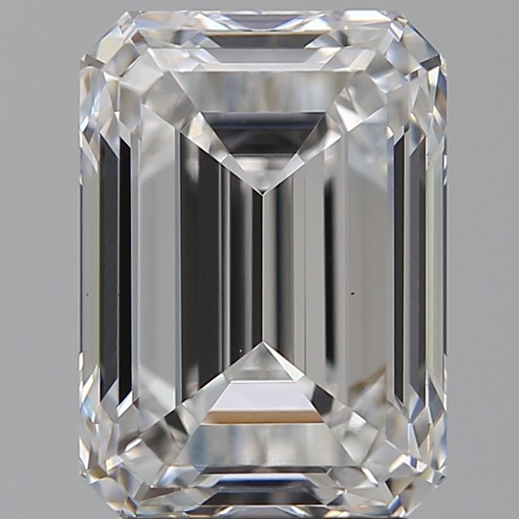 3.3 Carat Emerald Lab Diamond with  Cut Diamond in 14KT  view 1
