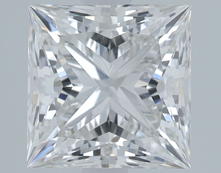 1.66 Carat Princess Lab Diamond with  Cut Diamond in 14KT  view 1
