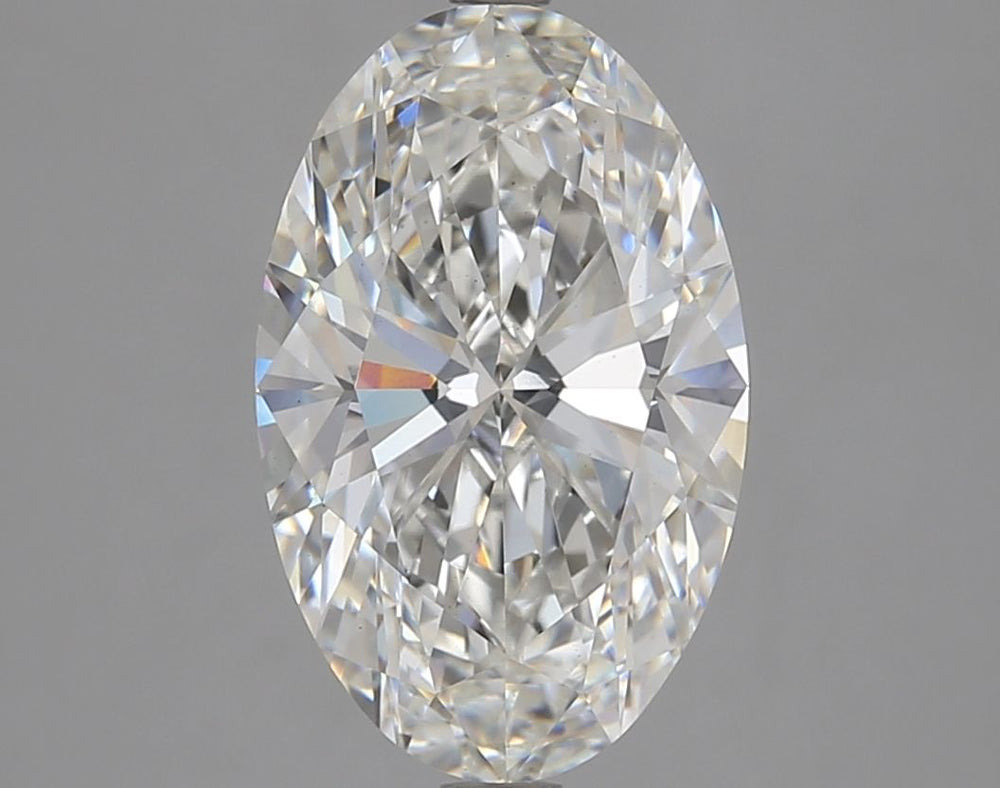 3.94 Carat Oval Lab Diamond with  Cut Diamond in 14KT  view 1

