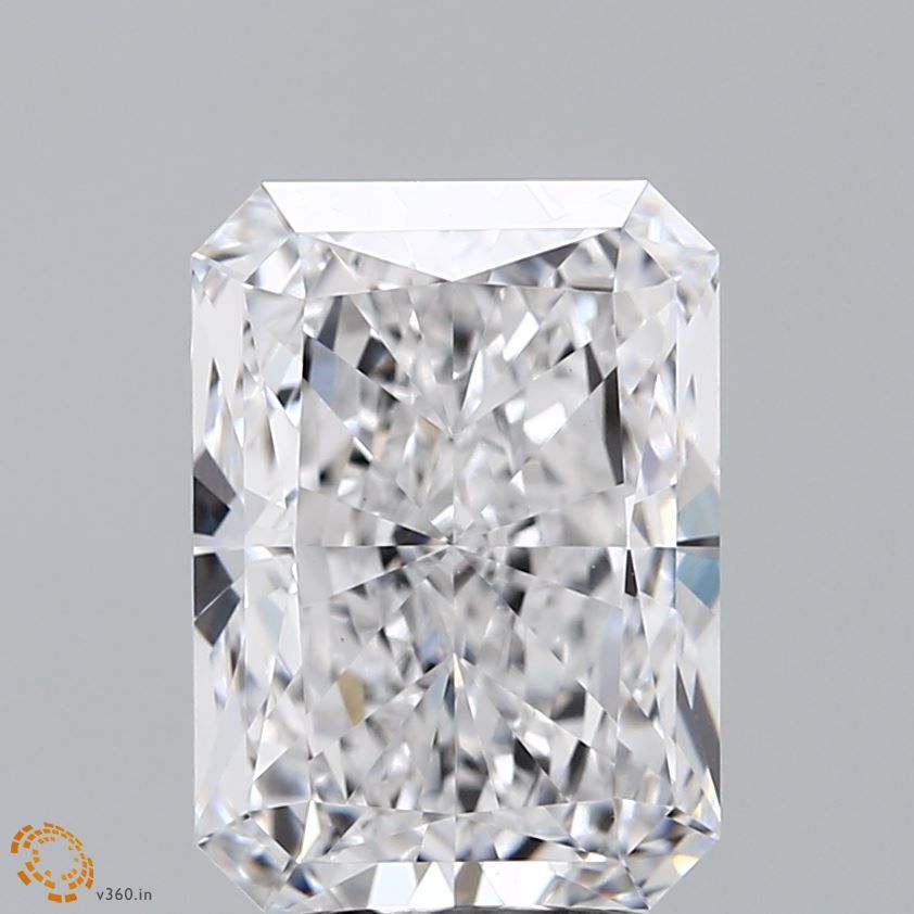 4.02 Carat Radiant Lab Diamond with  Cut Diamond in 14KT  view 1
