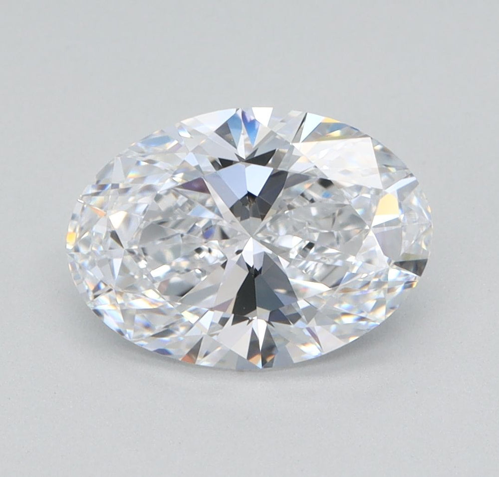 1.32 Carat Oval Lab Diamond with  Cut Diamond in 14KT  view 1
