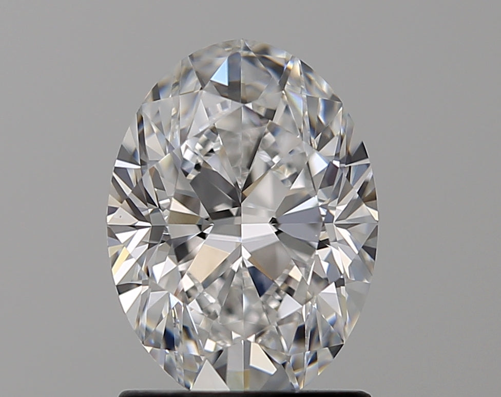 1.51 Carat Oval Natural Diamond with  Cut Diamond in 14KT  view 1
