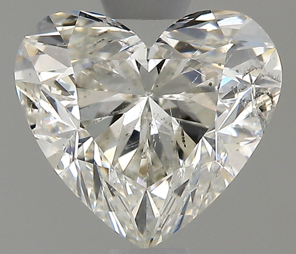 0.9 Carat Heart Natural Diamond with  Cut Diamond in 14KT  view 1
