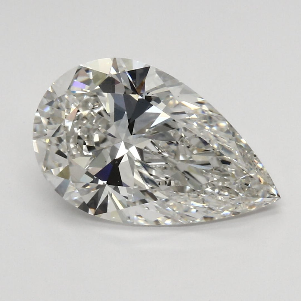 3.46 Carat Pear Lab Diamond with  Cut Diamond in 14KT  view 1
