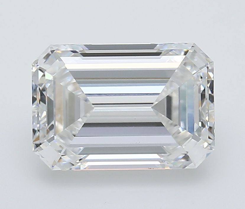 3.23 Carat Emerald Lab Diamond with  Cut Diamond in 14KT  view 1
